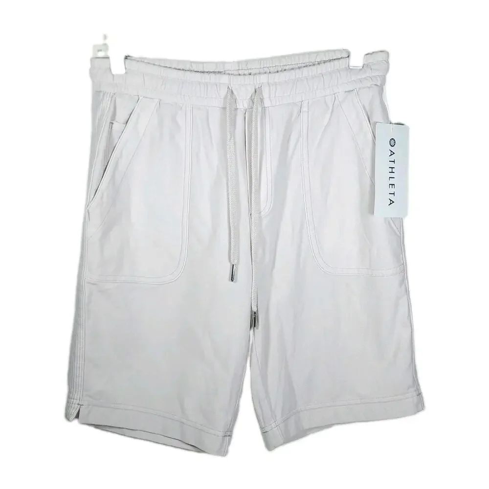 NWT Athleta Women's Faralllon Sz 2 Birch Grey Cotton Stretch Bermuda Shorts